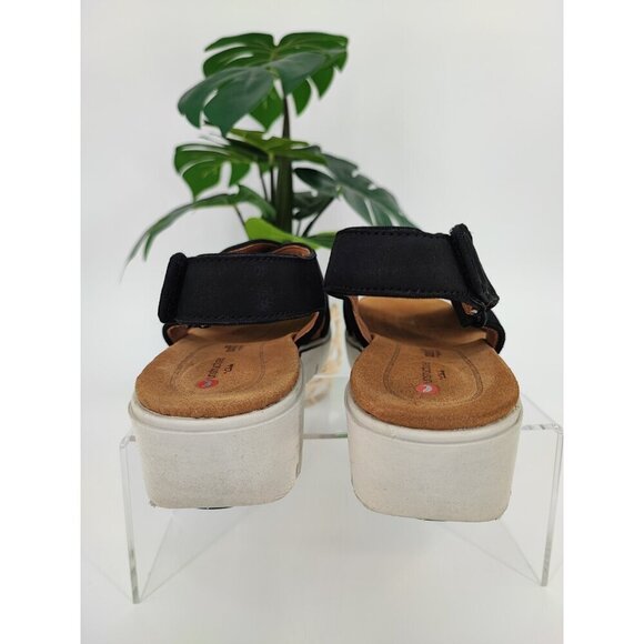 Clarks Women's Unstructured Cushion Strap Black Platform Sandals Size 7M US - Picture 3 of 9